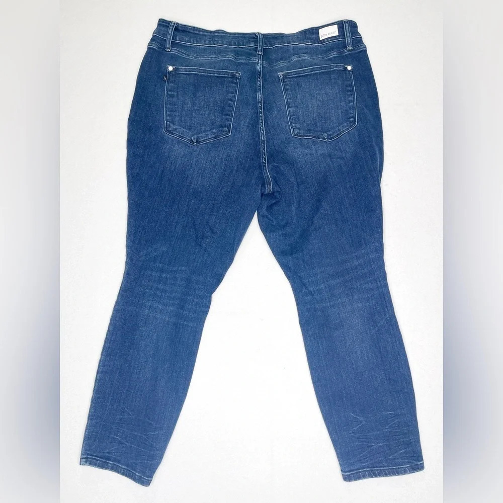 Judy Blue Dark Wash Mid Rise Skinny Fit Jeans Size 24W Stretchy No Distress - Picture 2 of 9
